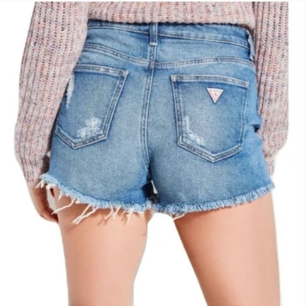 Guess Vintage‎ Denim Cut Off Shorts Frayed Button Front Y2K 90's 80's Size 30